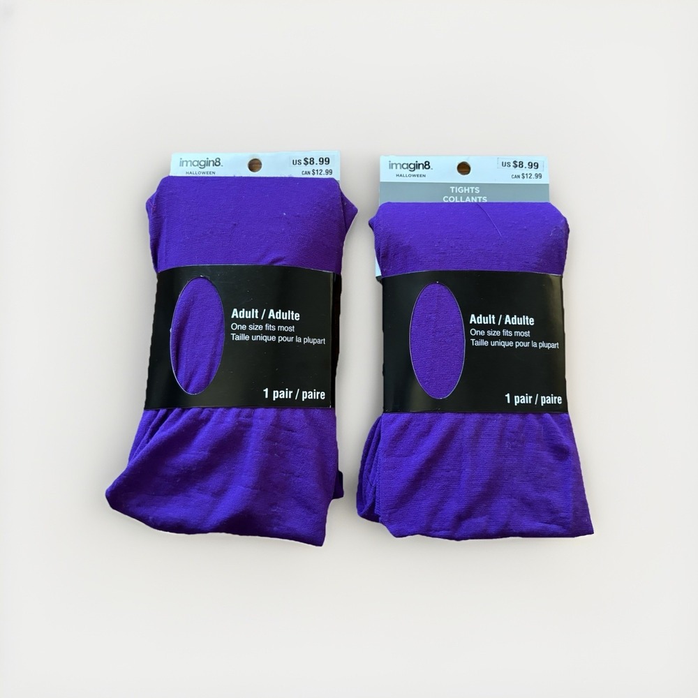2 Imagin8 Halloween Opaque Tights Purple Costume Cosplay OS Dance Theatre Music